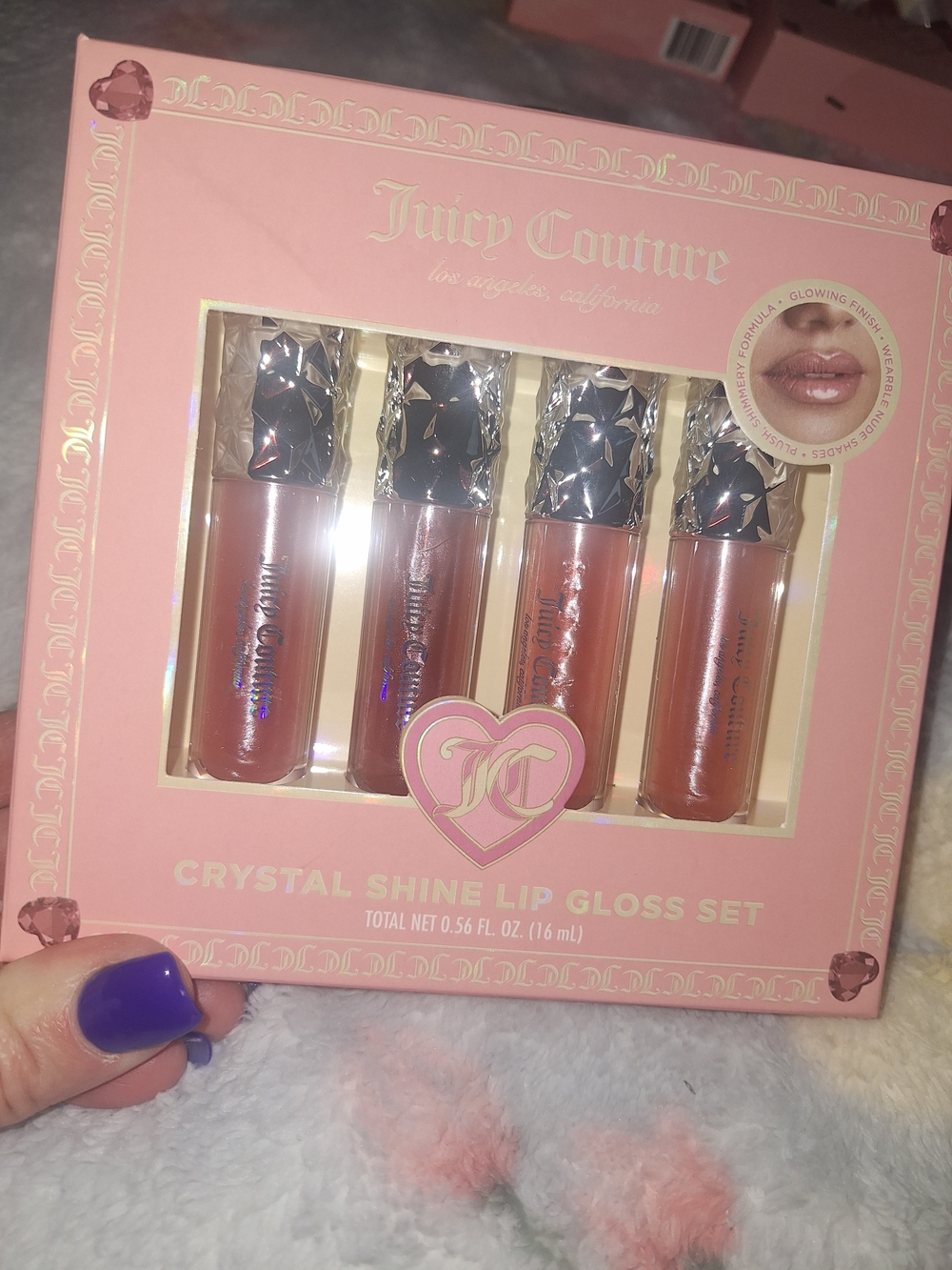 Juicy Couture Lip Gloss Set - Nude, Rose, Peach, Mauve